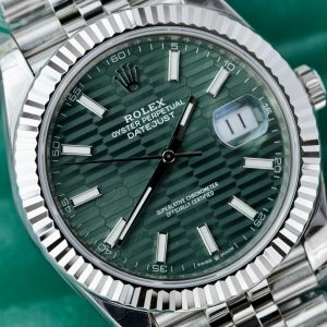 Đồng Hồ Rolex DateJust 126334 Mặt Motif Màu Xanh Lá Cây VSF 41mm (6)