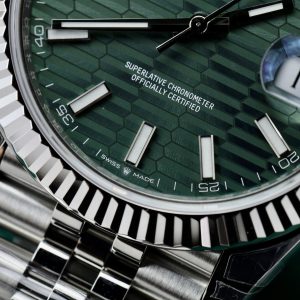 Đồng Hồ Rolex DateJust 126334 Mặt Motif Màu Xanh Lá Cây VSF 41mm (6)