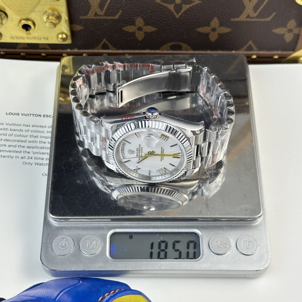 Đồng Hồ Rolex Day-Date 228236 Mặt Trắng Rep 11 Thuỵ Sỹ Tinh Chỉnh Trọng Lượng 185gram QFF 40mm (2)