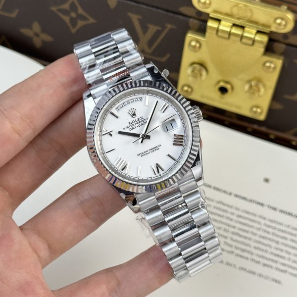 Đồng Hồ Rolex Day-Date 228236 Mặt Trắng Rep 11 Thuỵ Sỹ Tinh Chỉnh Trọng Lượng 185gram QFF 40mm (2)