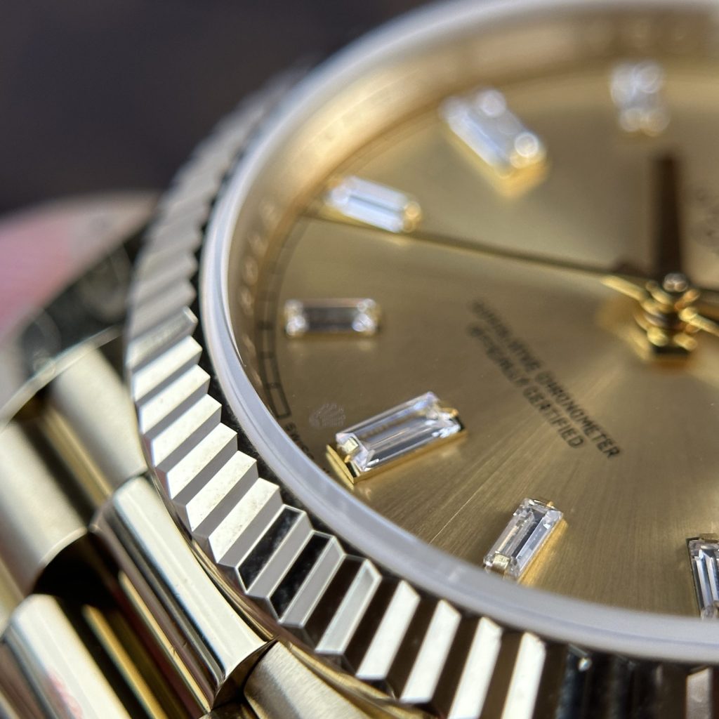 Đồng Hồ Rolex Day-Date 228238 Replica 11 Chế Tác 185gram Mặt Vàng Nhà Máy QF 40mm (2)