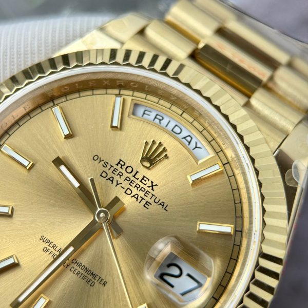 Đồng Hồ Rolex Day-Date Chế Tác Màu Vàng Champagne Nhà Máy GM V3 40mm (2)