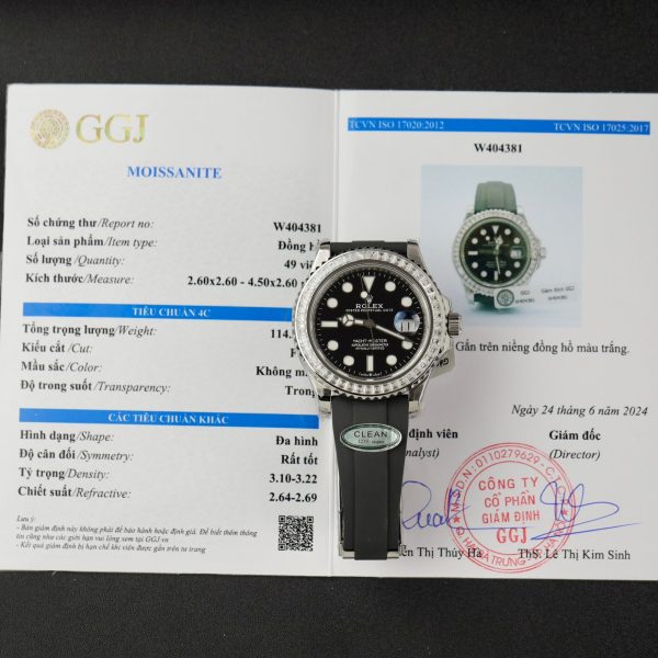 Đồng Hồ Rolex Yacht Master Độ Kim Cương Moissanite Baguette Clean (1)