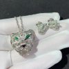 Bộ Vòng Cổ Và Bông Tai Panthère De Cartier Chế Tác Kim Cương Tự Nhiên Vàng Trắng 18K (2)