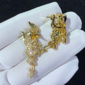 Bông Tai Chế Tác Cartier Les Oiseaux Libérés Mã Não Kim Cương Tự Nhiên 18K Gold (2)