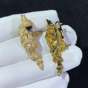 Bông Tai Chế Tác Cartier Les Oiseaux Libérés Mã Não Kim Cương Tự Nhiên 18K Gold (2)