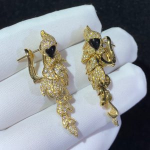 Bông Tai Chế Tác Cartier Les Oiseaux Libérés Mã Não Kim Cương Tự Nhiên 18K Gold (2)