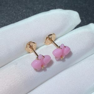 Bông Tai Nữ Caresse D'Orchidees Par Cartier Chế Tác Vàng Hồng 18K Đá Quý Tự Nhiên (2)