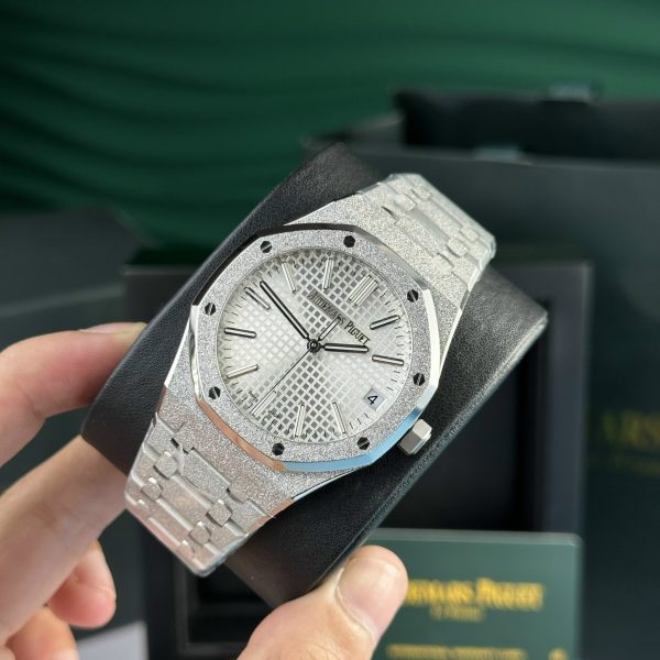 Đồng Hồ Audemars Piguet Royal Oak 15500ST Frosted Gold Mặt Trắng APS 41mm (3)