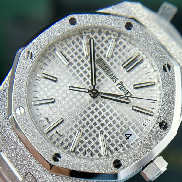 Đồng Hồ Audemars Piguet Royal Oak 15500ST Frosted Gold Mặt Trắng APS 41mm (5)