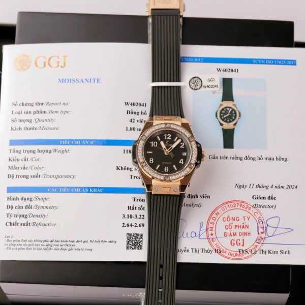 Đồng Hồ Hublot Big Bang One Click King Gold Độ Moissanite Bezel 39mm (1)