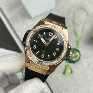 Đồng Hồ Hublot Big Bang One Click King Gold Độ Moissanite Bezel 39mm (3)