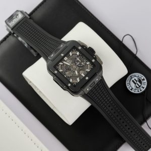 Đồng Hồ Hublot Chế Tác Square Bang Unico Gốm Đen Nhà Máy BBF (10)