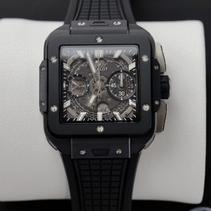 Đồng Hồ Hublot Chế Tác Square Bang Unico Gốm Đen Nhà Máy BBF (10)