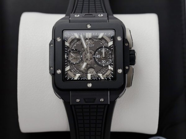 Đồng Hồ Hublot Chế Tác Square Bang Unico Gốm Đen Nhà Máy BBF (10)