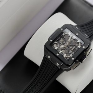 Đồng Hồ Hublot Chế Tác Square Bang Unico Gốm Đen Nhà Máy BBF (10)