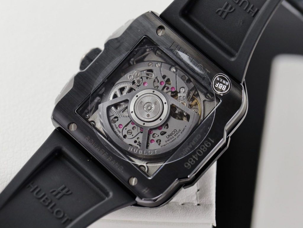 Đồng Hồ Hublot Chế Tác Square Bang Unico Gốm Đen Nhà Máy BBF (10)