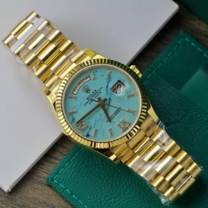 Đồng Hồ Rolex Day-Date 128238 Mặt Số Turquoise Chế Tác Bọc Vàng 18K