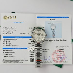 Đồng Hồ Rolex Day-Date Replica Mặt Xà Cừ Cọc Số Moissanite GMF 40mm (11)