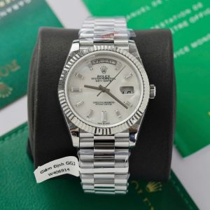 Đồng Hồ Rolex Day-Date Replica Mặt Xà Cừ Cọc Số Moissanite GMF 40mm (11)