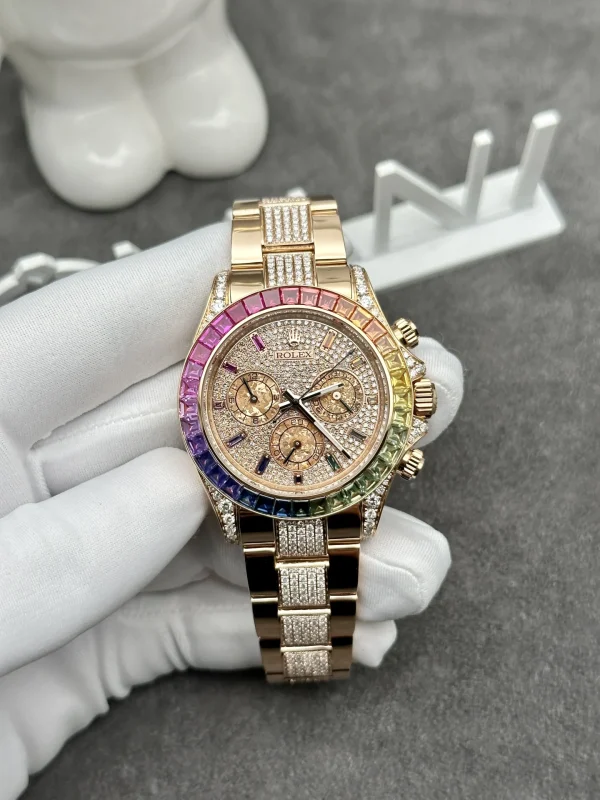 Đồng Hồ Rolex Daytona Rainbow 116595RBOW Vàng Khối Kim Cương 40mm (2)