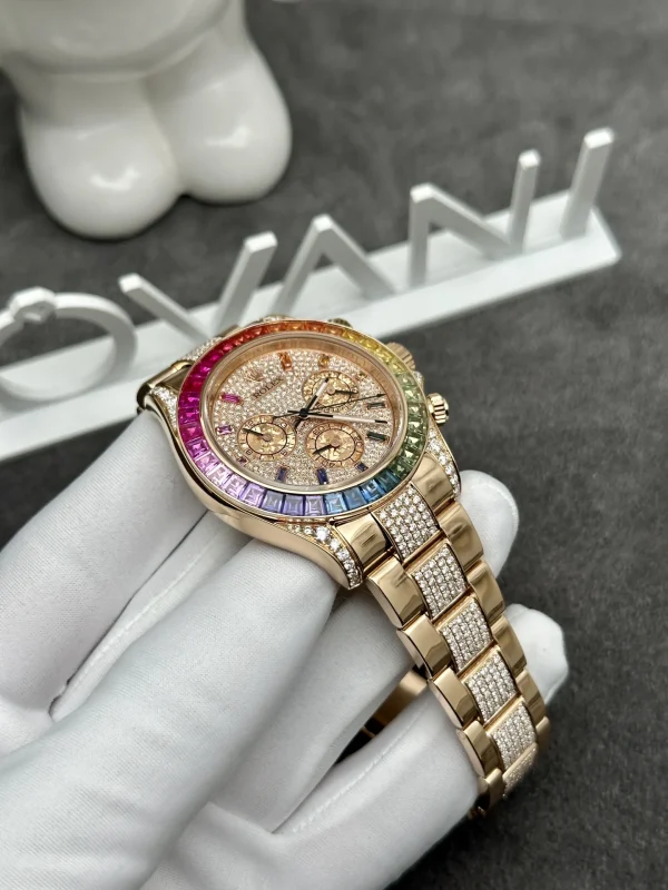 Đồng Hồ Rolex Daytona Rainbow 116595RBOW Vàng Khối Kim Cương 40mm (2)