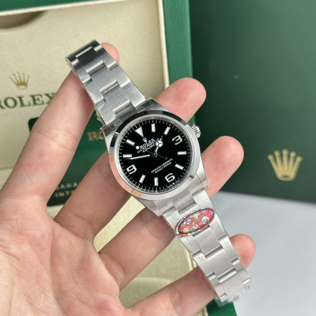 Đồng Hồ Rolex Explorer 124270 Replica Cao Cấp Mặt Đen Nhà Máy Clean 36mm (4)