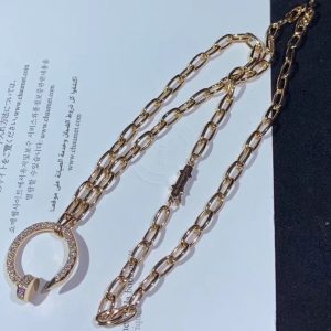 Vòng Cổ Cartier Juste Un Clou Chế Tác Vàng Hồng 18K Đính Kim Cương Tự Nhiên (1)