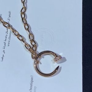 Vòng Cổ Cartier Juste Un Clou Chế Tác Vàng Hồng 18K Đính Kim Cương Tự Nhiên (1)