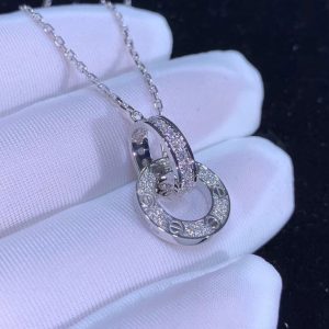 Vòng Cổ Nữ Chế Tác Cartier Love Kim Cương Tự Nhiên Vàng Trắng 18K (2)