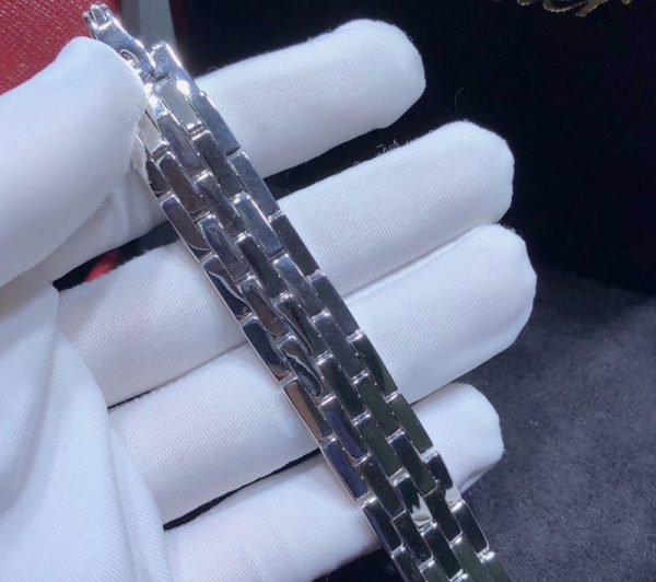 Vòng Tay Cartier Agrafe Chế Tác Kim Cương Tự Nhiên Vàng Trắng 18K (2)