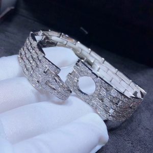 Vòng Tay Cartier Agrafe Chế Tác Kim Cương Tự Nhiên Vàng Trắng 18K (2)