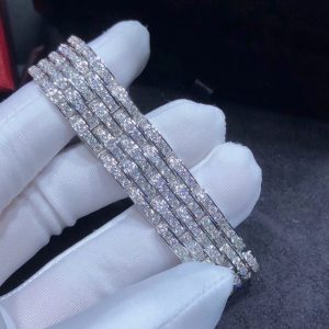 Vòng Tay Cartier Agrafe Chế Tác Kim Cương Tự Nhiên Vàng Trắng 18K (2)