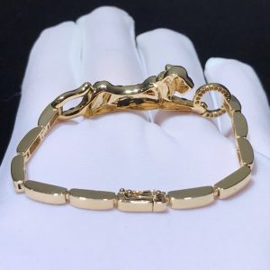 Vòng Tay Chế Tác Panthère De Cartier Kim Cương Mã Não Vàng Hồng 18K (1)