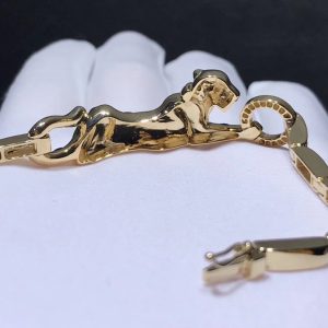 Vòng Tay Chế Tác Panthère De Cartier Kim Cương Mã Não Vàng Hồng 18K (1)