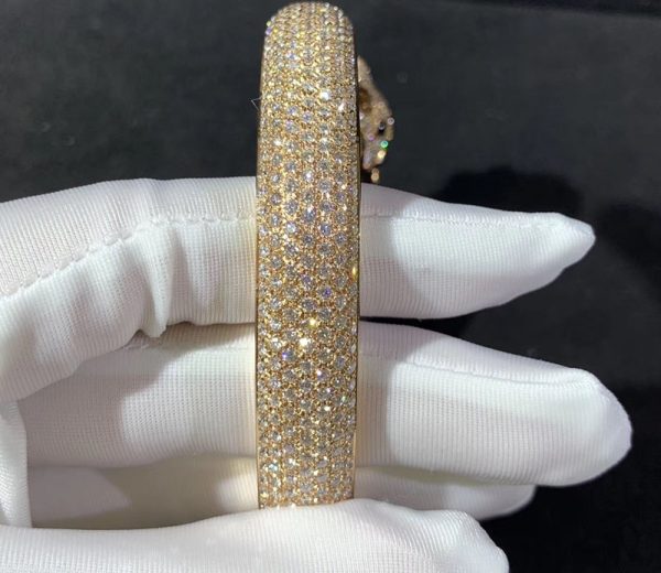 Vòng Tay Panthère De Cartier Ngọc Lục Bảo Mã Não Kim Cương Tự Nhiên Vàng 18K Chế Tác (10)