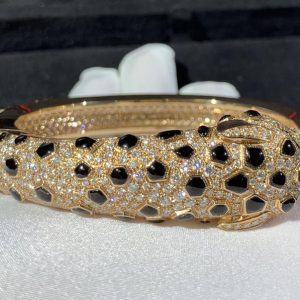 Vòng Tay Panthère De Cartier Ngọc Lục Bảo Mã Não Kim Cương Tự Nhiên Vàng 18K Chế Tác (10)