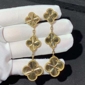 Bông Tai Nữ Van Cleef & Arpels Magic Alhambra Chế Tác Vàng 18K (2)