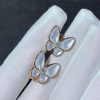 Bông Tai Van Cleef & Arpels Butterfly Chế Tác Xà Cừ Kim Cương Vàng Hồng 18K (2)