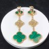 Bông Tai Van Cleef & Arpels Vintage Alhambra Kim Cương Đá Quý Vàng 18K Chế Tác (2)