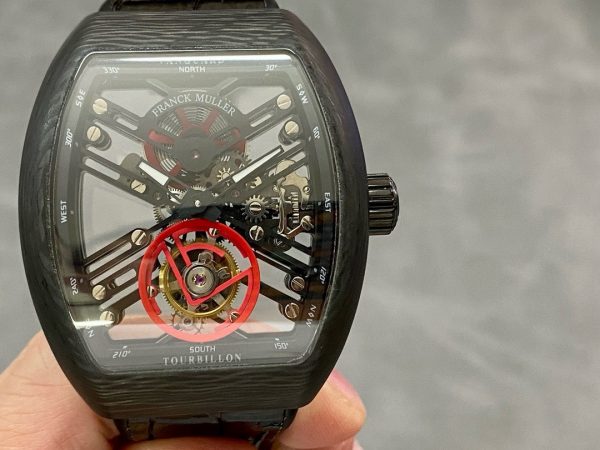 Đồng Hồ Franck Muller V45 Tourbillon Skeleton Vỏ Carbon Replica 45mm (7)