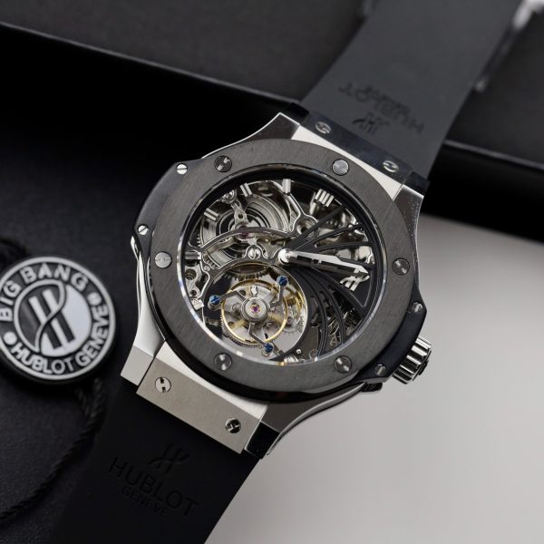 Đồng Hồ Hublot Big Bang Tourbillon Chế Tác Viền Gốm Đen 44mm (10)