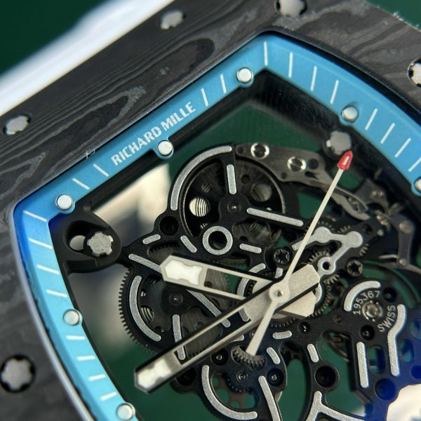 Đồng Hồ Richard Mille Chế Tác Carbon NTPT RM055 Dây Cao Su Trắng ZF (2)