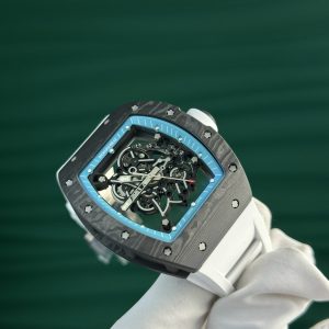 Đồng Hồ Richard Mille Chế Tác Carbon NTPT RM055 Dây Cao Su Trắng ZF (2)