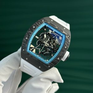 Đồng Hồ Richard Mille Chế Tác Carbon NTPT RM055 Dây Cao Su Trắng ZF (2)