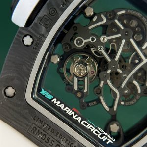 Đồng Hồ Richard Mille Chế Tác Carbon NTPT RM055 Dây Cao Su Trắng ZF (2)