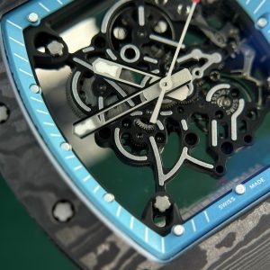 Đồng Hồ Richard Mille Chế Tác Carbon NTPT RM055 Dây Cao Su Trắng ZF (2)