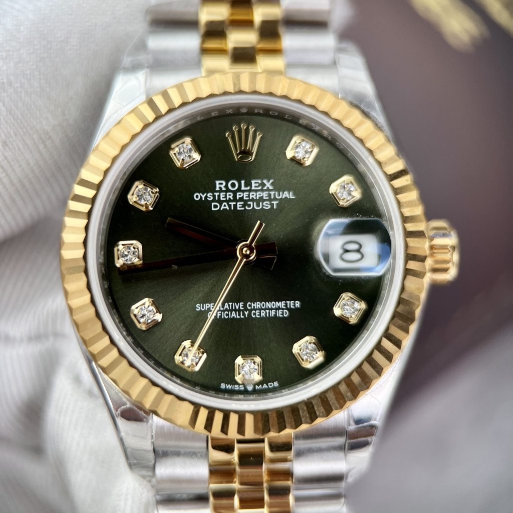 Đồng Hồ Rolex DateJust Mặt Xanh Lá Cây Fake Cao Cấp Thụy Sỹ