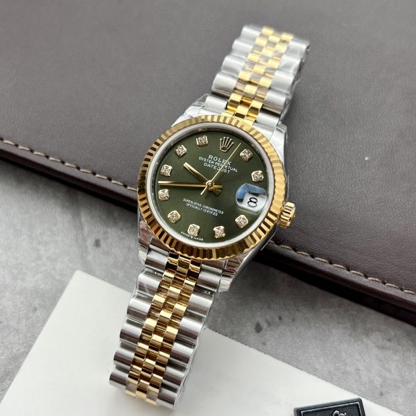 Đồng Hồ Rolex DateJust Mặt Xanh Lá Cây Fake Cao Cấp Thụy Sỹ