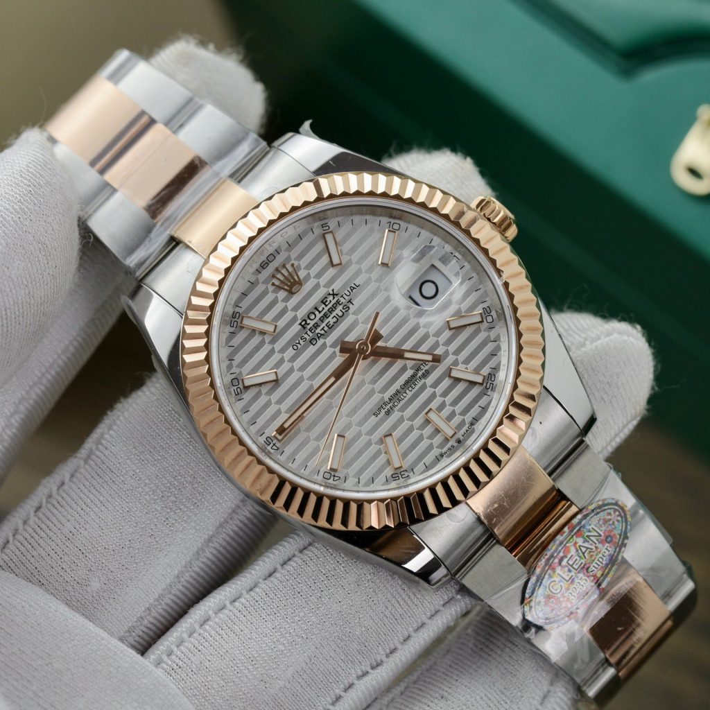 Đồng Hồ Rolex Fake Cao Cấp Nhất DateJust 126331 Mặt Nếp Gấp Trắng Clean 41mm (5)